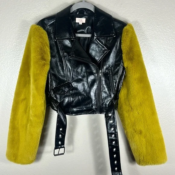 Camila Coelho Florencia Moto Jacket faux fur - Picture 4 of 10